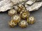 *16* 9mm Gold Washed Crystal Picasso Table Cut Hawaiian Flower Beads